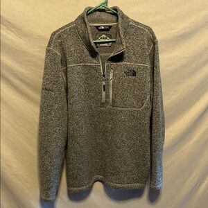 The North Face Gray 1/4 Zip Up Sweater with Textured Knit